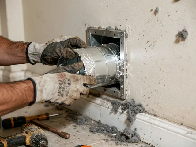 Professional dryer vent repair and installation by New Haven Dryer Vent Cleaning in New Haven